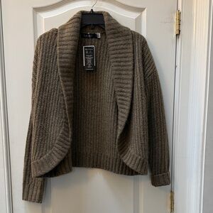 Ralph Lauren Cozy Shawl Collar Knit Sweater Cardigan - Brown Olive Gold